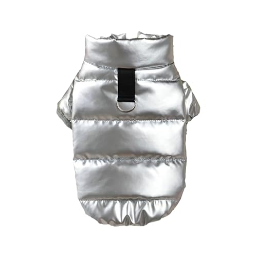 Teumessian Kleiner Hundemantel, Wintermantel für kleine Hunde, Hundejacke, wasserdicht, winddicht, warm, silberfarben, Größe XL Teumessian Kleiner Hundemantel, Wintermantel für kleine Hunde, Hundejacke, wasserdicht, winddicht, warm, silberfarben, Größe XL von Teumessian