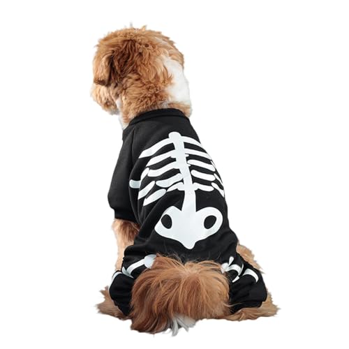 Halloween-Kleidung für Hunde,Halloween-Haustierkleidung - Leuchtender Skelett-Halloween-Cosplay-Haustier-Overall,Festliches Hunde-Haustier-Outfit für Mottopartys, Alltagskleidung, Spieltermine, Parade Halloween-Kleidung für Hunde,Halloween-Haustierkleidung - Leuchtender Skelett-Halloween-Cosplay-Haustier-Overall,Festliches Hunde-Haustier-Outfit für Mottopartys, Alltagskleidung, Spieltermine, Parade von Tewzafiya