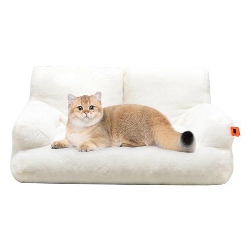 Katzenbett-Couch, Winter-Plüsch-Katzennest | Warmes Haustiersofa, Katzenbett - Rutschfeste Unterseite, Plüsch-Welpenbett, kleines Hundesofa, Haustierbett für Heimtierbedarf, kleine mittelgroße Hunde u von Tewzafiya