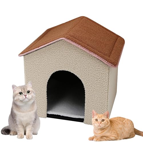 Katzenbetthaus, Katzenhaus für den Innenbereich,Warme, rutschfeste Welpenhöhle für Katzen - Winddichtes Haustierzelt, Hauszubehör, faltbares Katzen-Cubby für Katzen und Kätzchen im Innenbereich Katzenbetthaus, Katzenhaus für den Innenbereich,Warme, rutschfeste Welpenhöhle für Katzen - Winddichtes Haustierzelt, Hauszubehör, faltbares Katzen-Cubby für Katzen und Kätzchen im Innenbereich von Tewzafiya