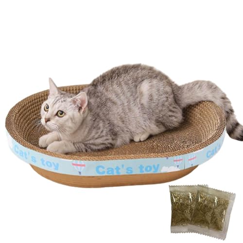 Katzenkratzer -Karton, Katzenkratzer Oval Board | Ovales Scratch Lounge Bett - Wear-resistente Kätzchen-Kratzer mit Katzenminzen-Haustier-Trainingsspielzeug für Zuhause und Verschiedene Rassen Katzenkratzer -Karton, Katzenkratzer Oval Board | Ovales Scratch Lounge Bett - Wear-resistente Kätzchen-Kratzer mit Katzenminzen-Haustier-Trainingsspielzeug für Zuhause und Verschiedene Rassen von Tewzafiya