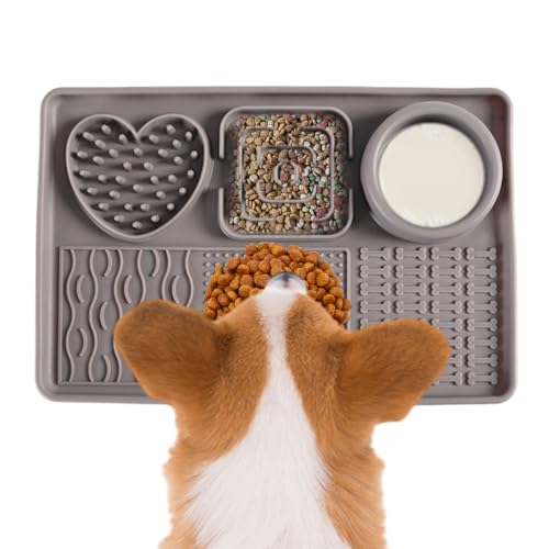 Leckmatten Für Hunde,Futterpuzzle Aus Silikon - rutschfeste Futterschüssel Zur Entschleunigung, Interaktives Intelligenzspielzeug Für Geistige Förderung & Sinnesanregung Leckmatten Für Hunde,Futterpuzzle Aus Silikon - rutschfeste Futterschüssel Zur Entschleunigung, Interaktives Intelligenzspielzeug Für Geistige Förderung & Sinnesanregung von Tewzafiya