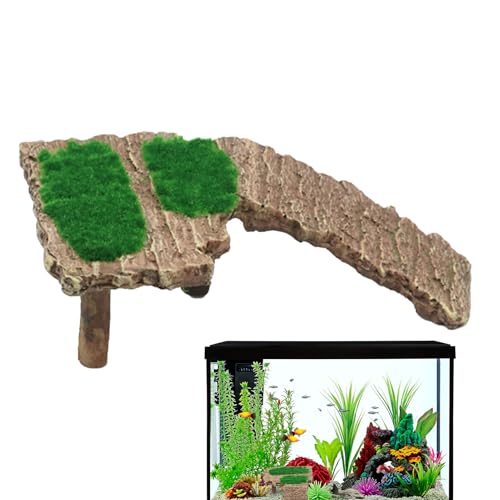 Schildkröten Rampe - Sonnenbereich Für Schildkrötenbecken Mit Rutschfester Kletterleiter,Rutschfester Steg Kletterleiter Ruheplatz Aquarium Zubehör Landschaftsdekoration Für Reptilien von Tewzafiya