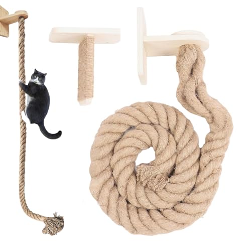 Wandmontierte Klettertau Für Katzen | Sprungstufen Für Katzenkinder | Ruhe- Und Sprungleiter Mit Kratzfläche, Wandmontierte Kratzmöbel Für Junge Katzen Wandmontierte Klettertau Für Katzen | Sprungstufen Für Katzenkinder | Ruhe- Und Sprungleiter Mit Kratzfläche, Wandmontierte Kratzmöbel Für Junge Katzen von Tewzafiya