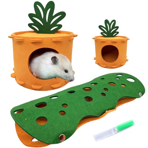 Hamsterversteck Abnehmbares Kleintierbett Haus Hütte Schlafnest Käfig Zubehör mit Tunnel Spielzeug für syrische Hamster Meerschweinchen Hamsterversteck Abnehmbares Kleintierbett Haus Hütte Schlafnest Käfig Zubehör mit Tunnel Spielzeug für syrische Hamster Meerschweinchen von Tfwadmx