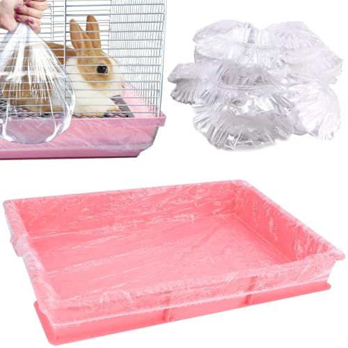 Tfwadmx 50 Stück Kaninchenkäfigeinlagen, 68,6 x 48,3 cm, Einweg-Kunststoff-Einlagen für Meerschweinchenkäfig mit Tablett, Kisten-Tablett für Kaninchen, Chinchilla, Frettchen, Igel von Tfwadmx