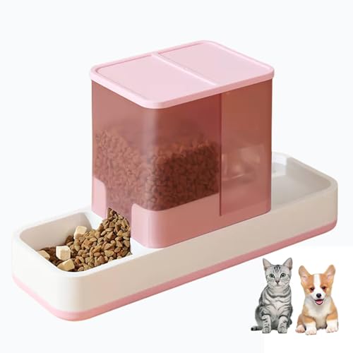 Tfwadmx Automatischer Futter- und Wasserspender für Katzen, Schwerkraft, automatischer Katzenfutterspender für Katzen, kleine Hunde (Rosa) von Tfwadmx