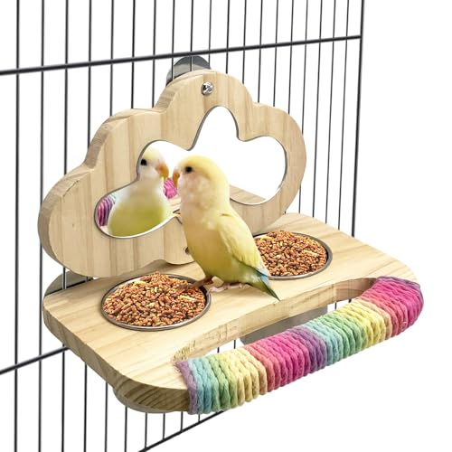 Tfwadmx Futterbecher aus Holz für Vögel, Papageien, kleine Vogel-Fütterschale, Tassen, Edelstahl, Vögel, Wassernäpfe mit Futterhalter, für Sittiche, Aras, Finken Tfwadmx Futterbecher aus Holz für Vögel, Papageien, kleine Vogel-Fütterschale, Tassen, Edelstahl, Vögel, Wassernäpfe mit Futterhalter, für Sittiche, Aras, Finken von Tfwadmx