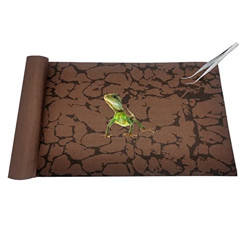 Tfwadmx Reptilien-Teppich, Sandmatte für Bartdrachen, Terrarium, braun, zuschneidbar, Eidechsen-Bettwäsche, Matten für Käfig, Leopard, Gecko, Tank, Teppiche, L: 50 x 99,8 cm, 1 Stück von Tfwadmx