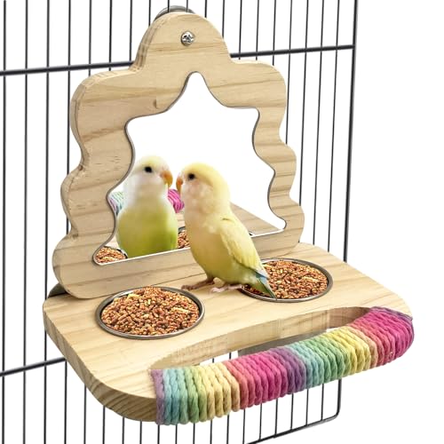 Tfwadmx Vogel-Papageien-Futterbecher aus Holz, für kleine Vögel, Futternäpfe, Edelstahl, Futter-Wasserschalen mit Futterhalter für Nymphensittiche, Sittiche, Aras, Finken Tfwadmx Vogel-Papageien-Futterbecher aus Holz, für kleine Vögel, Futternäpfe, Edelstahl, Futter-Wasserschalen mit Futterhalter für Nymphensittiche, Sittiche, Aras, Finken von Tfwadmx