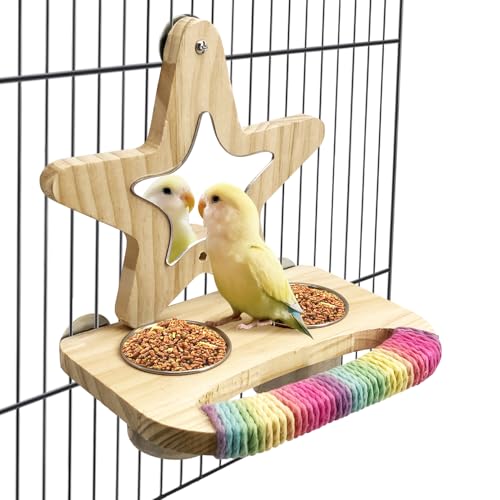 Tfwadmx Vogel-Papageien-Futterbecher aus Holz, für kleine Vögel, Futternapf, Edelstahl, Vogelnäpfe mit Futterhalter für Nymphensittiche, Sittiche, Finken Tfwadmx Vogel-Papageien-Futterbecher aus Holz, für kleine Vögel, Futternapf, Edelstahl, Vogelnäpfe mit Futterhalter für Nymphensittiche, Sittiche, Finken von Tfwadmx