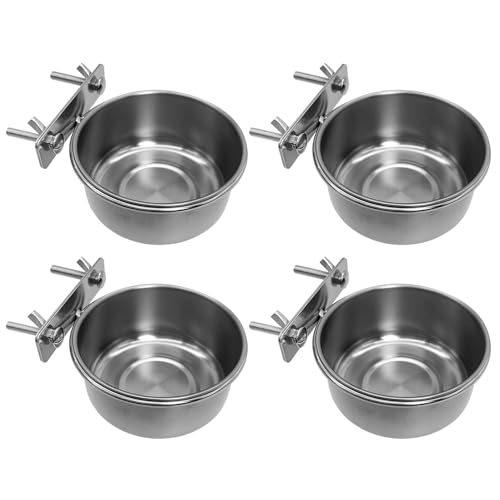 Tfwadmx Vogelschalen aus Edelstahl mit Klemme, Klemmhalter, Vogelschale für Käfig, Wassernapf für Nymphensittiche, Wellensittiche, Chinchillas, 4 Stück Tfwadmx Vogelschalen aus Edelstahl mit Klemme, Klemmhalter, Vogelschale für Käfig, Wassernapf für Nymphensittiche, Wellensittiche, Chinchillas, 4 Stück von Tfwadmx