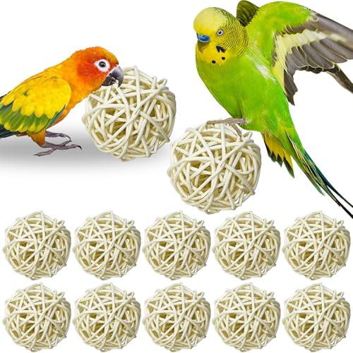 Tfwadmx Weidenball, Futterspielzeug, natürliches Vogelspielzeug, Kauspielzeug, Kleintier-Kauspielzeug, Aktivität für Papageien, Aas, Hamster, Meerschweinchen, Ratten, Sittiche, Nymphensittiche, von Tfwadmx