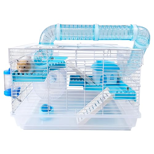 Tfwadmx Zwerghamsterkäfig Kleintierkäfig Kleintierkäfig mit Schlauch Laufrad Hütte Ratten-Lebensraum für Rennmäuse Mäuse 47 x 30 x 30 cm Transparent/Blau Tfwadmx Zwerghamsterkäfig Kleintierkäfig Kleintierkäfig mit Schlauch Laufrad Hütte Ratten-Lebensraum für Rennmäuse Mäuse 47 x 30 x 30 cm Transparent/Blau von Tfwadmx