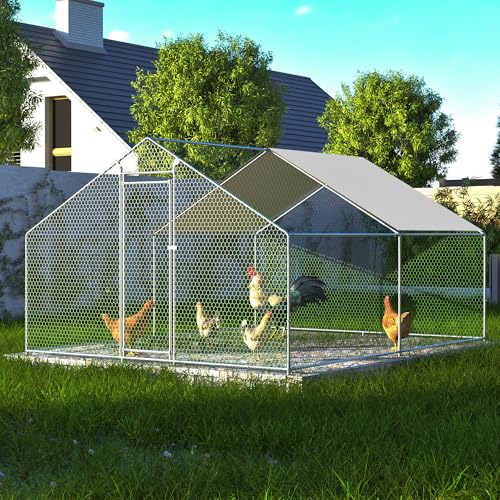 Hühnerstall Freilaufgehege Außengehege, Kleintiergehege für Hühner Ente Kaninchen (3x4) von Thanaddo
