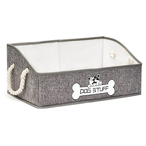 Thankspaw Hundespielzeugbox, große Hundespielzeugaufbewahrung mit Griff, Stoff trapezförmiger Hundespielzeugbehälter, faltbarer Korbtruhe, Decken, Hundespielzeug und Zubehör von Thankspaw