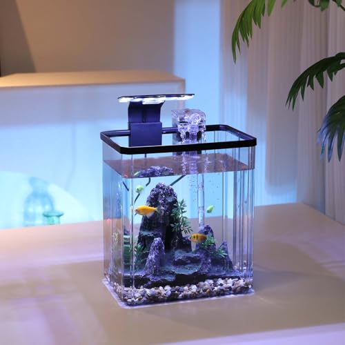 10 L Aquarium Mit Led-Leuchten & Pumpe, Aquarien Komplettset Fischtank, 22.5Cm L X 15Cm B X 25.5Cm H, Mini Aquarium Klein Aquarium Starterset, Fish Tank Fischzuchtbox Dekor Wohnzimmer, Home, Office 10 L Aquarium Mit Led-Leuchten & Pumpe, Aquarien Komplettset Fischtank, 22.5Cm L X 15Cm B X 25.5Cm H, Mini Aquarium Klein Aquarium Starterset, Fish Tank Fischzuchtbox Dekor Wohnzimmer, Home, Office von Thaookte