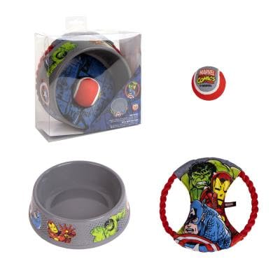 That Mouse Fashion Marvel Dog Set | Inklusive Schüssel, Ball & Seil Spielzeug | Geschenk Set für Hunde & Katzen von That Mouse Fashion