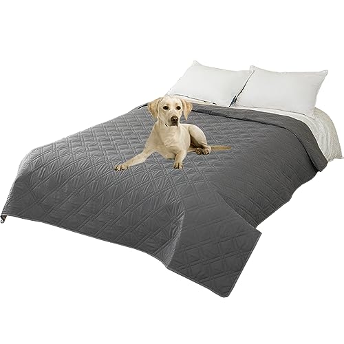 Thdsubb Bettdecke Für Hunde 100% wasserdichte Haustierdecken Hundedecke Matratzenschoner Für Haustier Tagesdecke (100x127cm,Diamant Grau) von Thdsubb