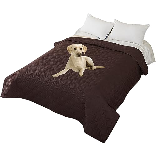 Thdsubb Bettdecke Für Hunde 100% wasserdichte Haustierdecken Hundedecke Matratzenschoner Für Haustier Tagesdecke (100x127cm,Diamant Kaffee) von Thdsubb