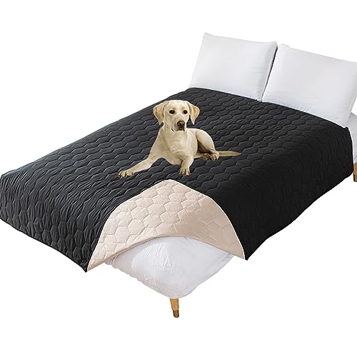 Thdsubb Bettdecke Für Hunde 100% wasserdichte Haustierdecken Hundedecke Matratzenschoner Für Haustier Tagesdecke (130x210cm,Wabe Schwarz) von Thdsubb