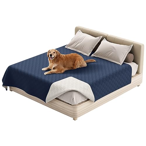 Thdsubb Haustier-Bettdecke wasserdichte Hundedecken Waschbar Haustier Urinbeständige Haustierdecke Für Couchbett (100 * 130cm,Marineblau) von Thdsubb