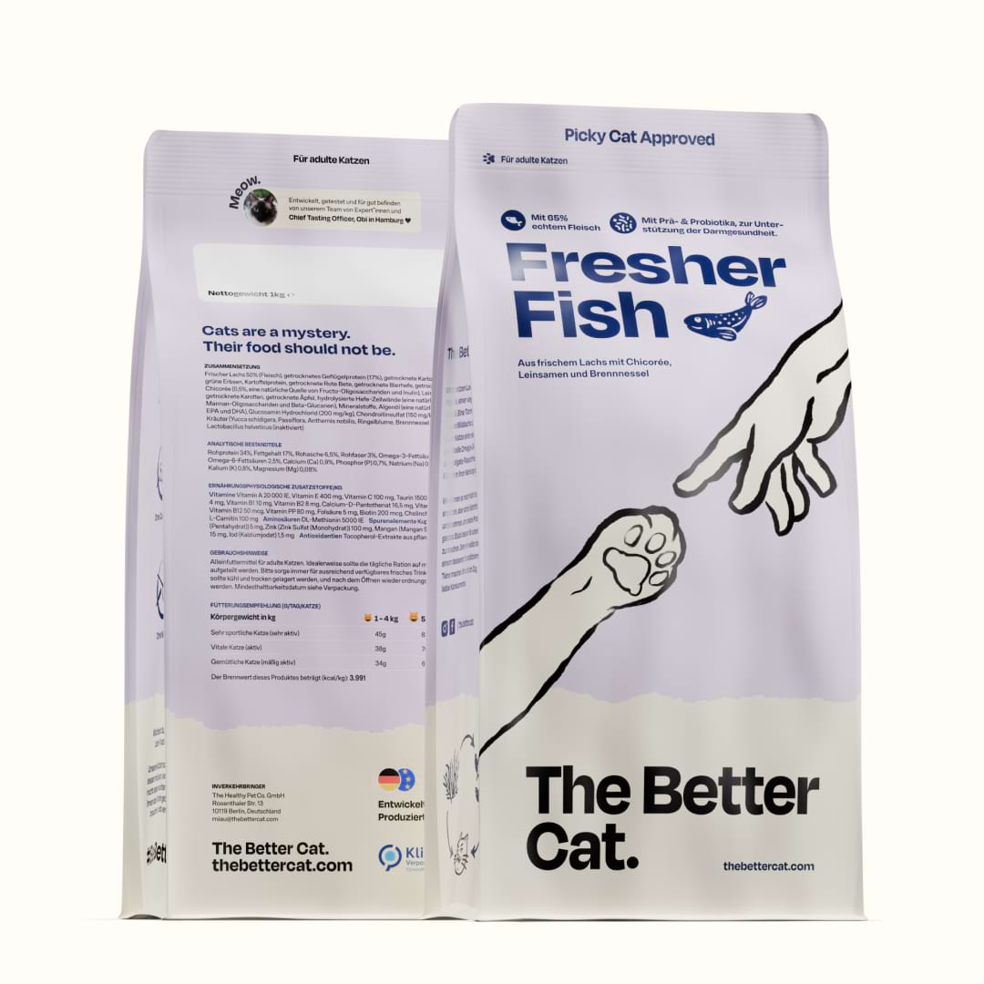 Katzen-Trockenfutter Frischer Lachs, 2kg – Getreidefrei, reich an Präbiotika, von The Better Cat Katzen-Trockenfutter Frischer Lachs, 2kg – Getreidefrei, reich an Präbiotika, von The Better Cat von The Better Cat