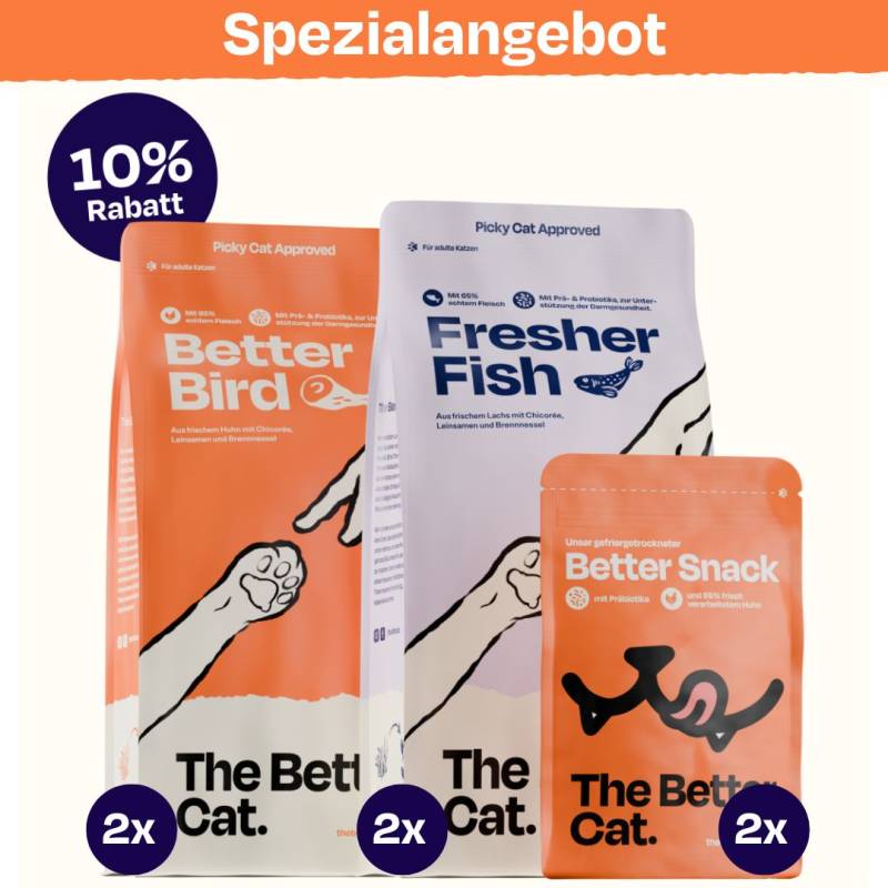 Sparpaket Trockenfutter 4100g - Im Paket 10% sparen auf den Normalpreis von The Better Cat Sparpaket Trockenfutter 4100g - Im Paket 10% sparen auf den Normalpreis von The Better Cat von The Better Cat