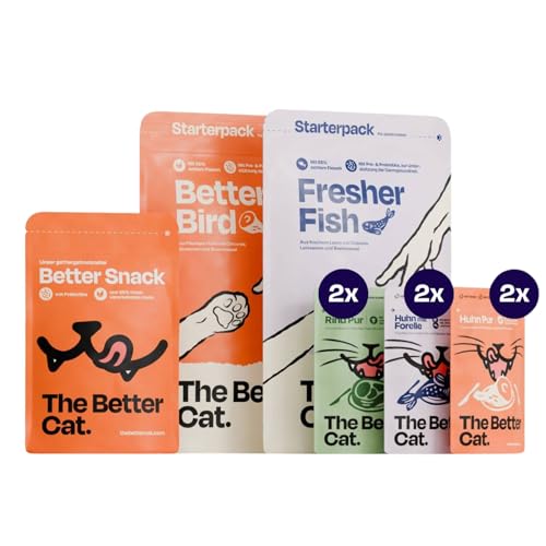 The Better Cat Maxi Probier Pack mit getreidefreiem Nassfutter, Trockenfutter und gefriergetrockneten Snacks mit viel Fleisch, Präbiotika, Probiotika und Superfoods ohne Zucker The Better Cat Maxi Probier Pack mit getreidefreiem Nassfutter, Trockenfutter und gefriergetrockneten Snacks mit viel Fleisch, Präbiotika, Probiotika und Superfoods ohne Zucker von The Better Cat