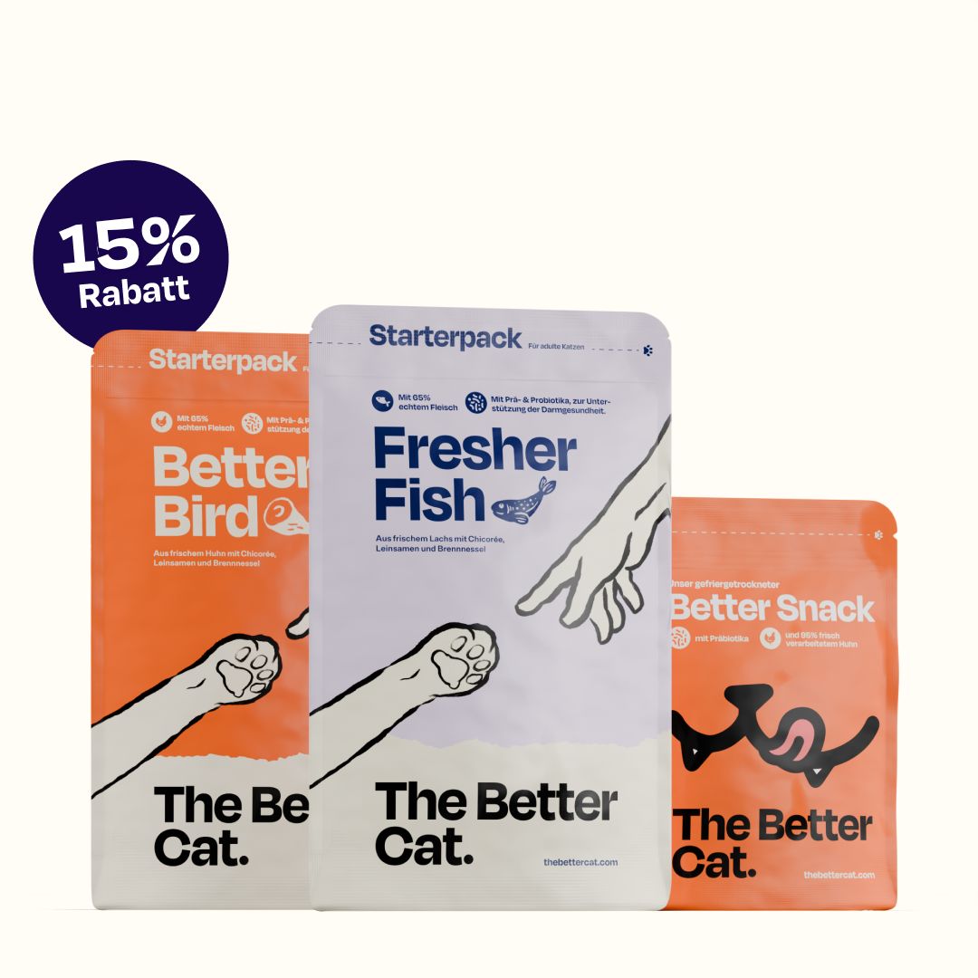 Trockenfutter Probierpaket mit 2x 300g Katzenfutter + 1x 50g Leckerlis von The Better Cat von The Better Cat