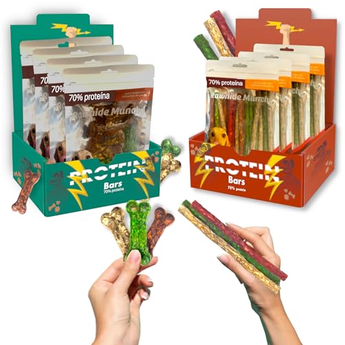 Premium Snacks für Ihren Hund - Bunte Knochen und Riegel, 12 und 18 Stück, 70 % natürliches Lederprotein, Mehl und Getreide. Gesunde Leckerlis, reduziert Zahnsteine, stärkt das Zahnfleisch, verbessert Premium Snacks für Ihren Hund - Bunte Knochen und Riegel, 12 und 18 Stück, 70 % natürliches Lederprotein, Mehl und Getreide. Gesunde Leckerlis, reduziert Zahnsteine, stärkt das Zahnfleisch, verbessert von The Blue Ocean