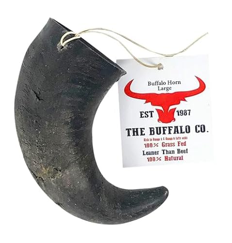 Buffalo Horn-Large (15,2-20,3 cm) Hundeleckerli von The Buffalo Co. von The Buffalo Co.