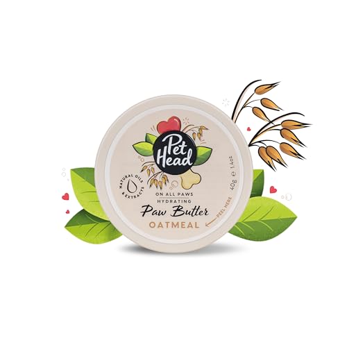 Pet Head On All Paws Pfotenbutter aus Haferflocken | Feuchtigkeitsbalsam für Hundepfoten | Beruhigt und pflegt Pfoten und Nasen | Professionelle Pflege | Sanfte Formel für Hunde und Welpen | 40g von Company of Animals