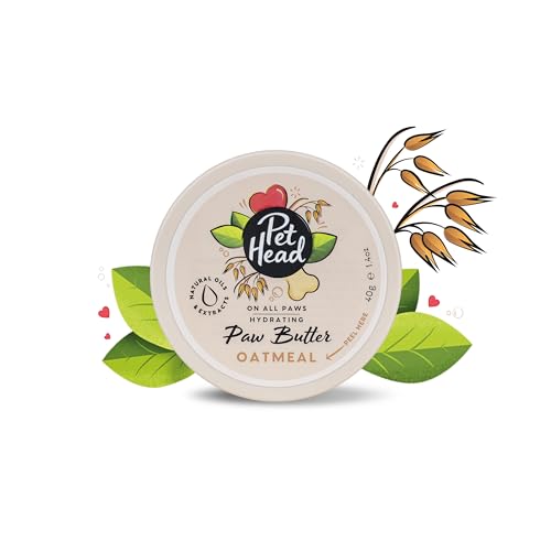 PET HEAD Pfotenbutter aus Haferflocken 40 g, On All Paws, Feuchtigkeitsbalsam für Hundepfoten, beruhigt und pflegt Pfoten und Nasen, professionelle Pflege, vegan, Sanfte Formel für Hunde und Welpen von Company of Animals