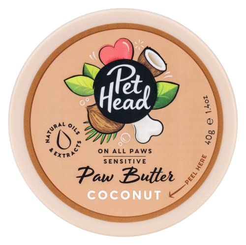 PET HEAD Kokospfotenbutter 40 g, On All Paws, Feuchtigkeitsbalsam für Hundepfoten, beruhigt und pflegt Pfoten und Nasen, professionelle Pflege, vegan, Sanfte Formel für Hunde und Welpen von Company of Animals