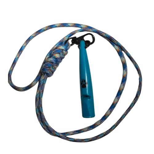 TDL Gun Hundetrainingspfeife mit Umhängeband, Hundepfeife mit lautem, festem Ton und weitreichendem Ton, ideale Hochfrequenz-Langstrecken-Hundepfeife für die meisten Rassen, Himmelblau mit blauem Seil von The Dog Lady (TDL)