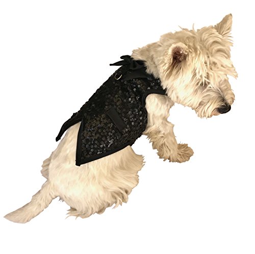The Dog Squad Gentleman's Dog Tuxedo, Black Sequins, Large (642141137360) von The Dog Squad