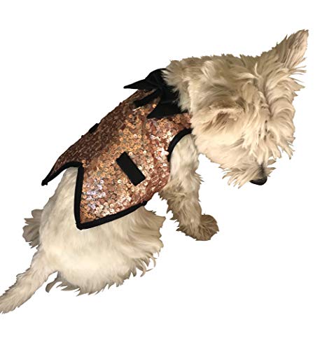 The Dog Squad Gentleman's Dog Tuxedo, Rose Gold Sequins, X-Small, Model Number: 642141137483 von The Dog Squad