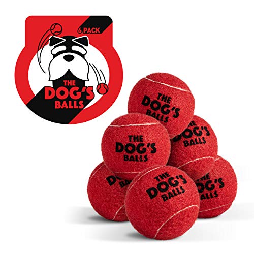The Dog's Balls, Hunde-Tennisbälle, 6er-Pack, rotes Hundespielzeug, starker Hunde- und Welpenball von The Dog's Balls