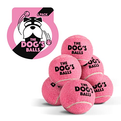 The Dog's Balls, Hundetennisbälle, 6 Stück, rosa Hundespielzeug, starker Hund & Welpen-Tennisball von The Dog's Balls