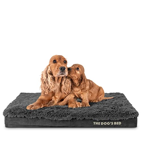 The Dog's Bed Orthopädisches Hundebett, groß, Kunstfell, 101 x 64 x 10 cm, wasserdicht, Memory-Schaum von The Dog's Balls