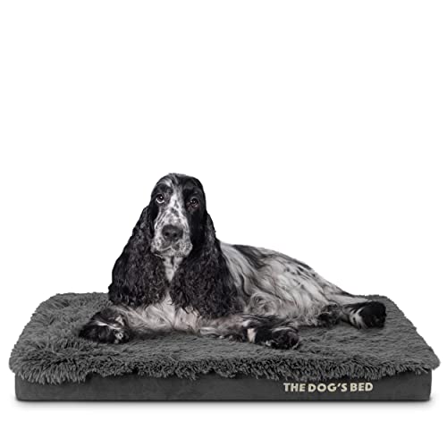 The Dog's Bed Orthopädisches Hundebett, mittelgroß, Kunstfell, 86 x 56 x 7,5 cm, wasserdichtes Hundebett aus Memory-Schaum von The Dog's Balls