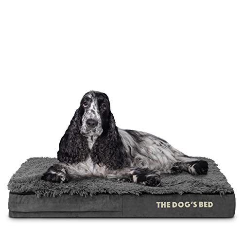 The Dog's Bed Orthopädisches Hundebett, mittelgroß, graues Fell, wasserdichtes Memory-Schaum-Hundebett von The Dog's Balls