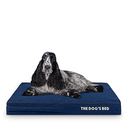 The Dog's Bed Orthopädisches Hundebett Medium Blue Denim Wasserdicht Memory Foam Hundebett von The Dog's Balls