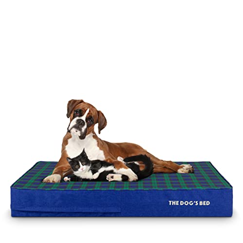 The Dog's Bed Orthopädisches Hundebett XL Schwarz Uhr Tartan, Wasserdicht Memory Foam Hundebett von The Dog's Balls