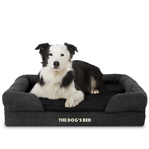 The Dog's Bed Premium Orthopädisches Hundebett (Black Plush) von The Dog's Balls