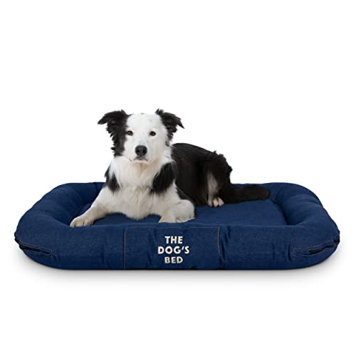 The Dog's Bed Utility Hundebett, wasserdicht, wendbar, groß, Denim, 100 x 70 cm, robuste YKK-Reißverschlüsse, waschbar, langlebiger Bezug von The Dog's Balls