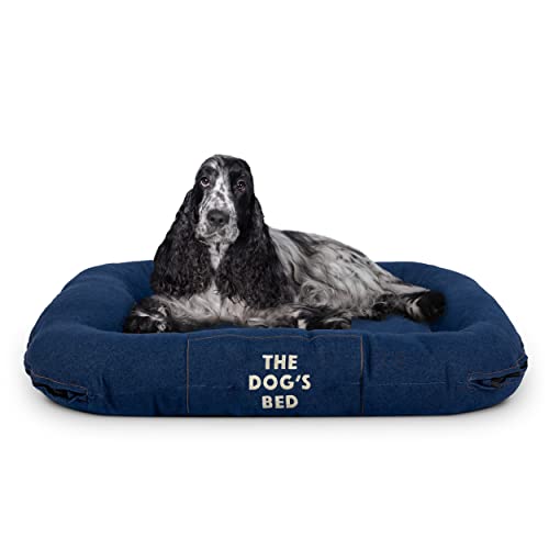 The Dog's Bed Utility Hundebett, wasserdicht, wendbar, mittelblaues Denim, 80 x 60 cm, robuste YKK-Reißverschlüsse, waschbar, langlebiger Bezug von The Dog's Balls