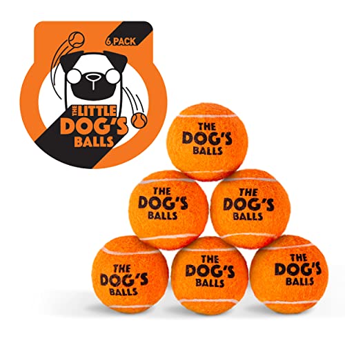 The Little Dog's Balls Hundetennisbälle 6er Pack Orange Gelb Hundespielzeug Starker Hund Welpe Tennisball von The Dog's Balls