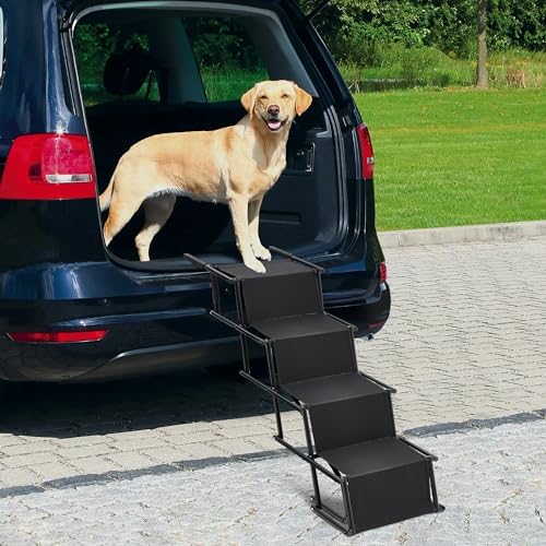 Fellie Faltbare Hunderampe, Tragbare Hundetreppe für Autos, 2-fach höhenverstellbar mit rutschfester Sicherheit, unterstützt bis zu 79.8 kg Fellie Faltbare Hunderampe, Tragbare Hundetreppe für Autos, 2-fach höhenverstellbar mit rutschfester Sicherheit, unterstützt bis zu 79.8 kg von The Fellie